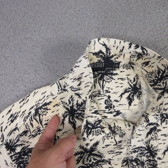 Vintage Polo Ralph Lauren Mens Hawaiian Polo Shirt size‎ XL Floral Palm Trees - Picture 7 of 12